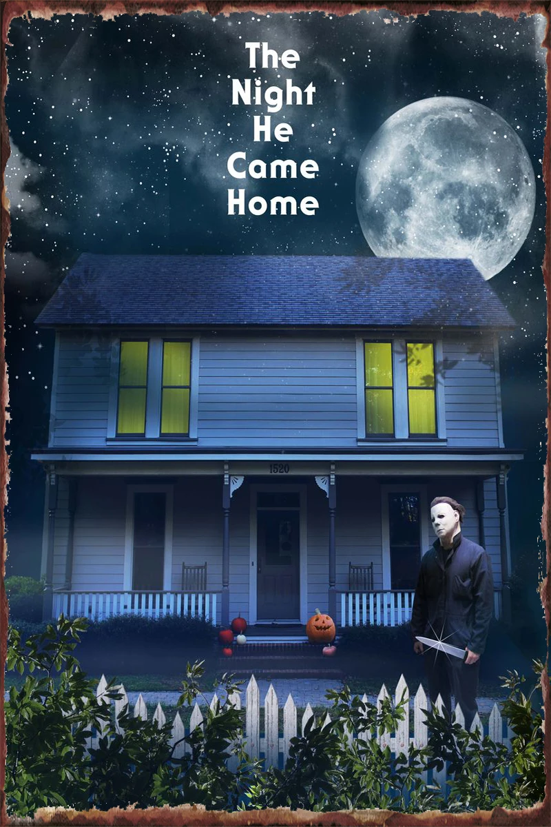 

Декор для комнаты на Хэллоуин Майкл Майерс, Ретро винтажный металлический знак, жестяные таблички, Настенный декор для клуба, мужской пещер...