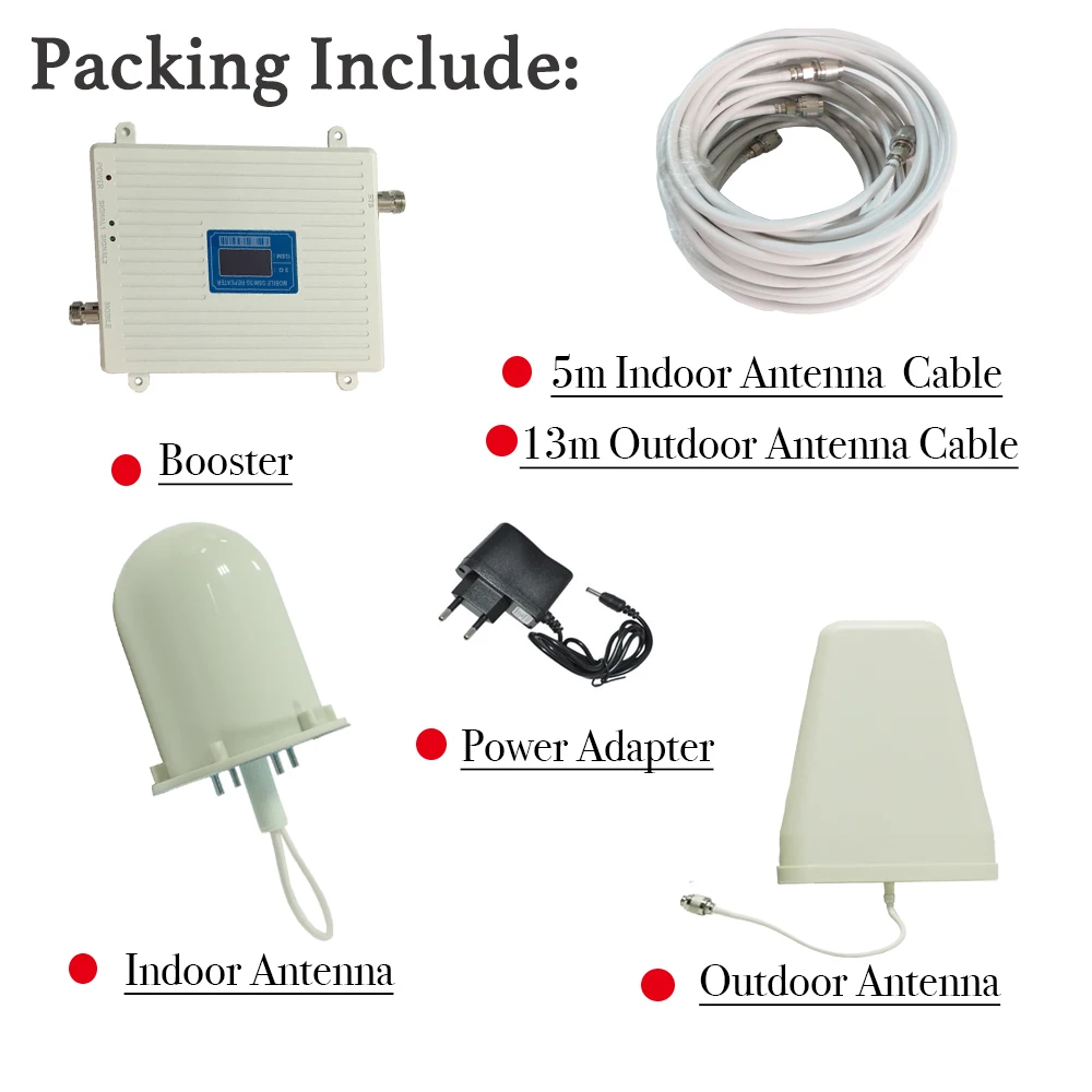 Antenna + 2G 3G Repeater GSM 900MHz UMTS 2100MHz Cell Phone Signal Repeaters WCDMA booster Dual Band Booster Amplifier | Мобильные