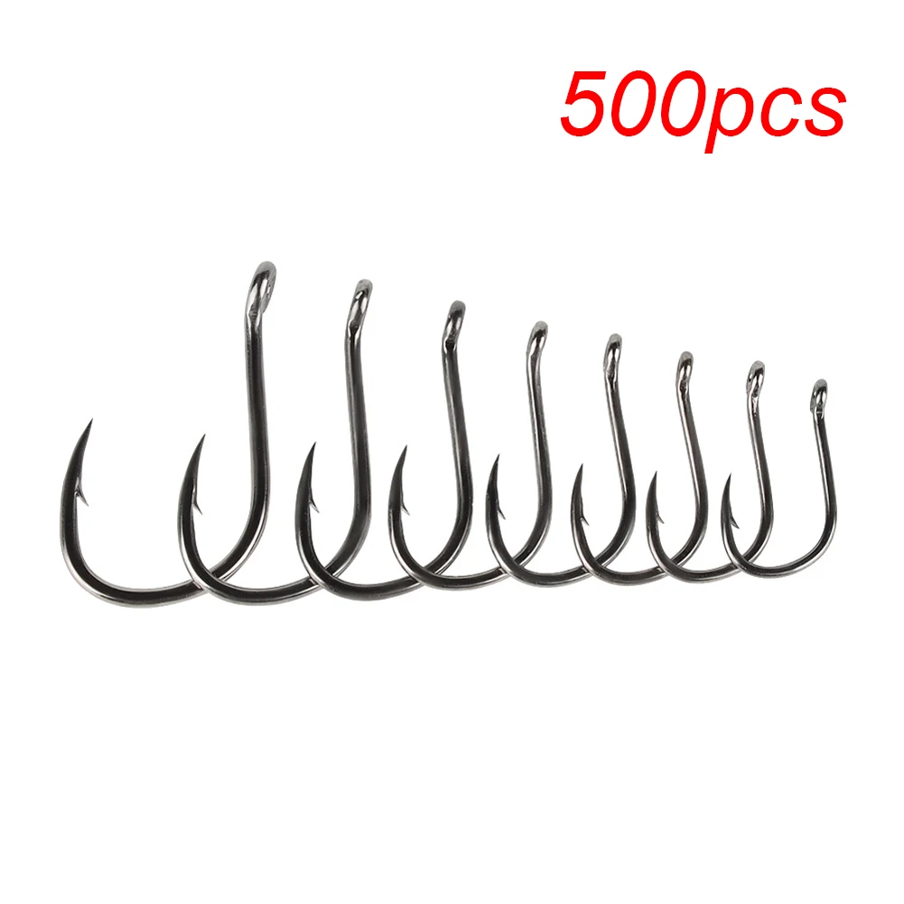 500 шт углерода Сталь рыболовный крючок приманки с защитой от повреждений и
