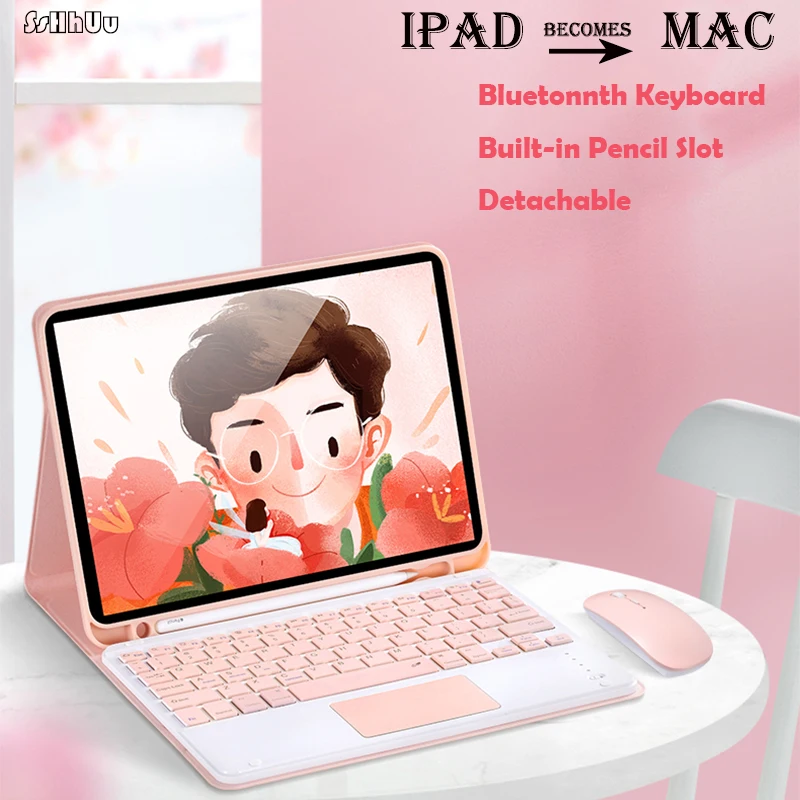 

For iPad 7th 8th Case with Keyboard for iPad 10.2 Case Pro 11 Air 3 4 10.9 Air 2 9.7 Case with Pencil Holde Generation Cover