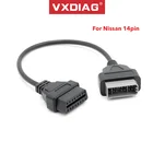 Кабель-адаптер OBD2 для Nissan, диагностический сканер с разъемом 14pin на 16pin, с наружной резьбой 14pin для Nissan