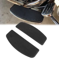 motorcycle black floorboards foot pegs footrest pedals for harley touring electra glide road king softail rubber rider insert