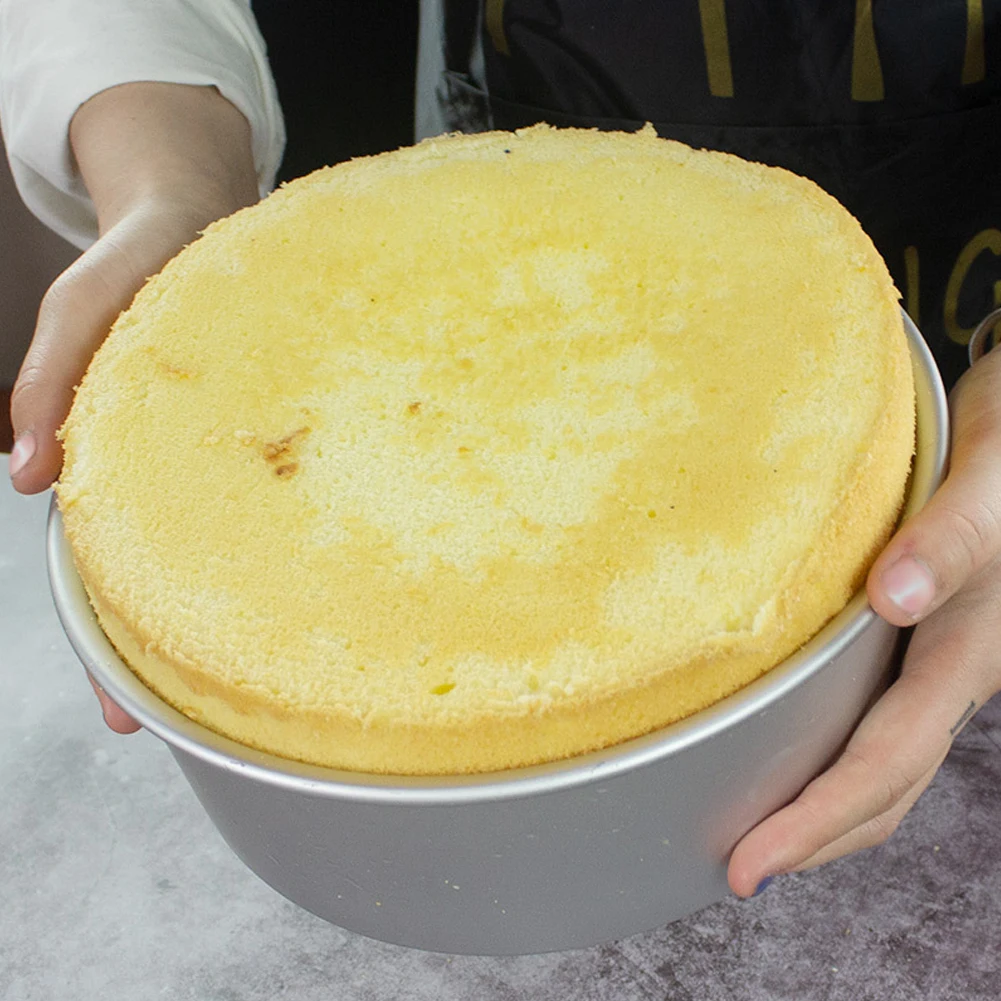 

1 Pc Cake Pan Cake Tin Round Aluminium Cake Mold Anodised Baking Tool For Home Kitchen Birthday Party Wedding 12inch Silver