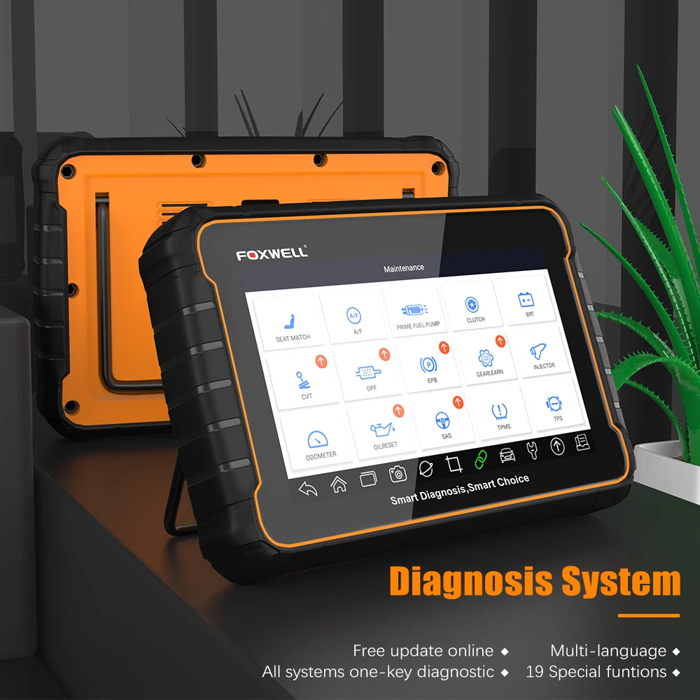 FOXWELL GT60 OBD2 полная система диагностический инструмент ABS кровотечение DPF EPB масло 19
