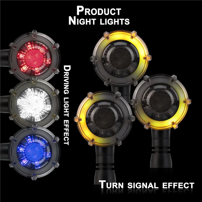 

Turn Signals Universal Motorcycle Flasher Motorcycle LED DRL Motorbike Indicator Daytime Running Light Flowing Brake Strobe 12V