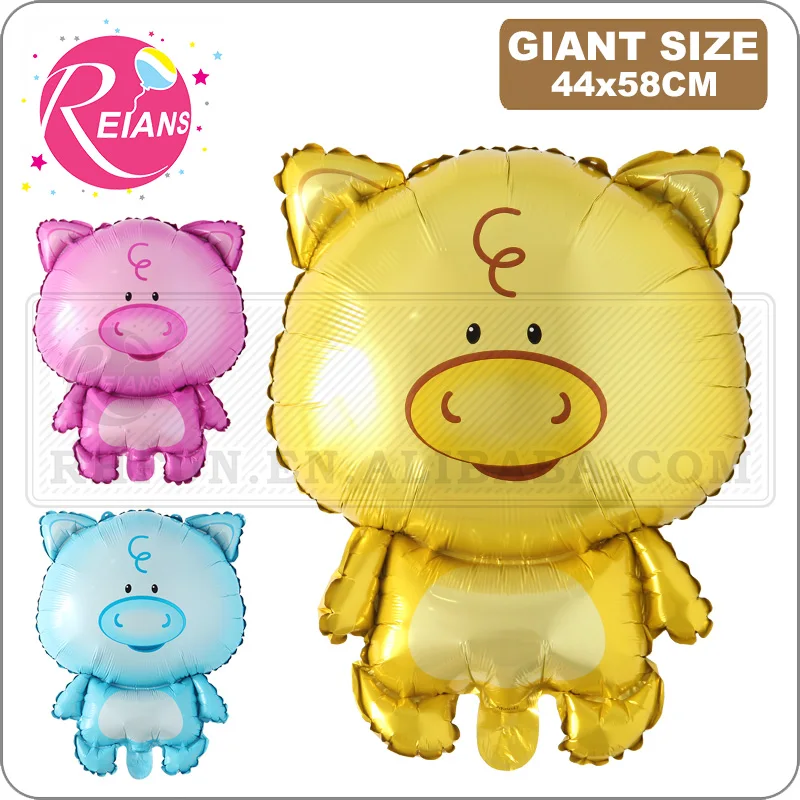 

Cartoon Big Pig Head Foil Cartoon Balloon Baby Shower Boy Girl Kids Happy Birthday Party Decoration Animal Helium Balloon