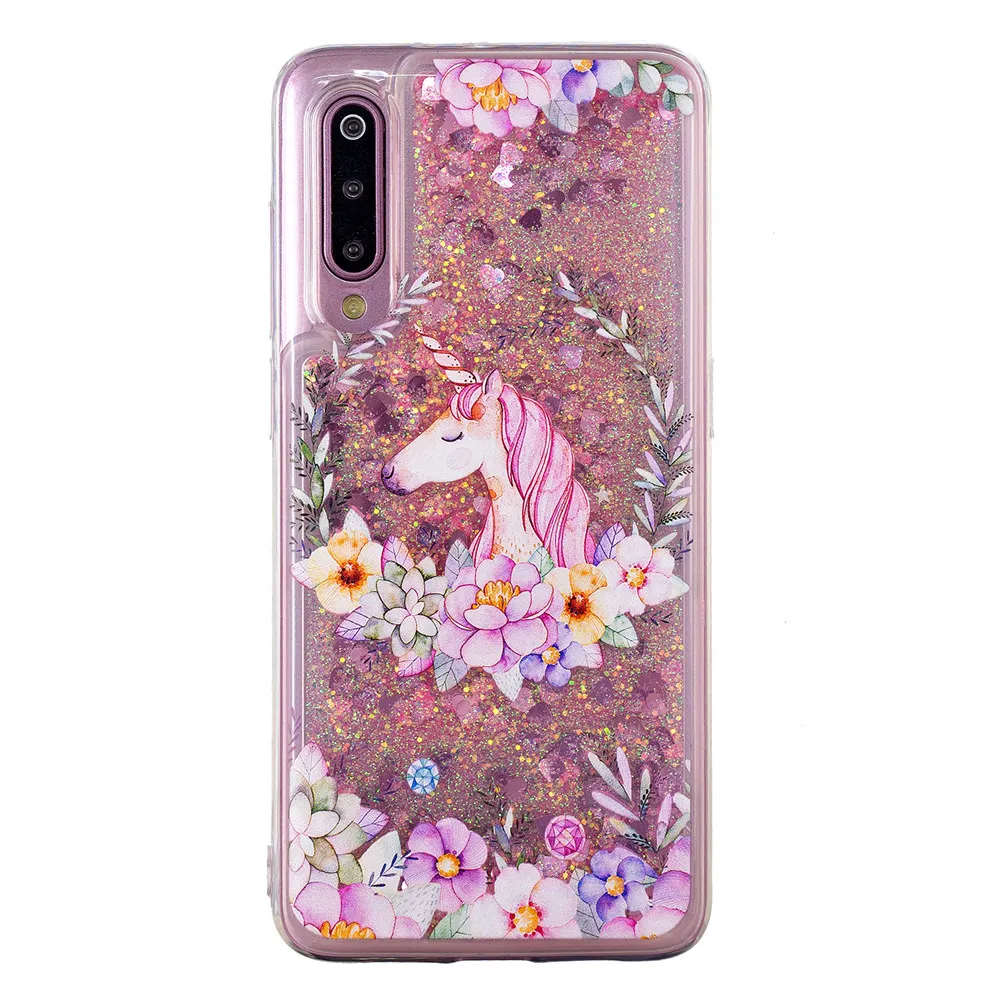 Luxury Painted Unicorn Quicksand Case Cover Shell for Xiaomi Mi 9T 9 A2 Lite A1 Pocophone F1 Redmi 7 7A 6 6A 5 5A Note 7 5 6 Pro