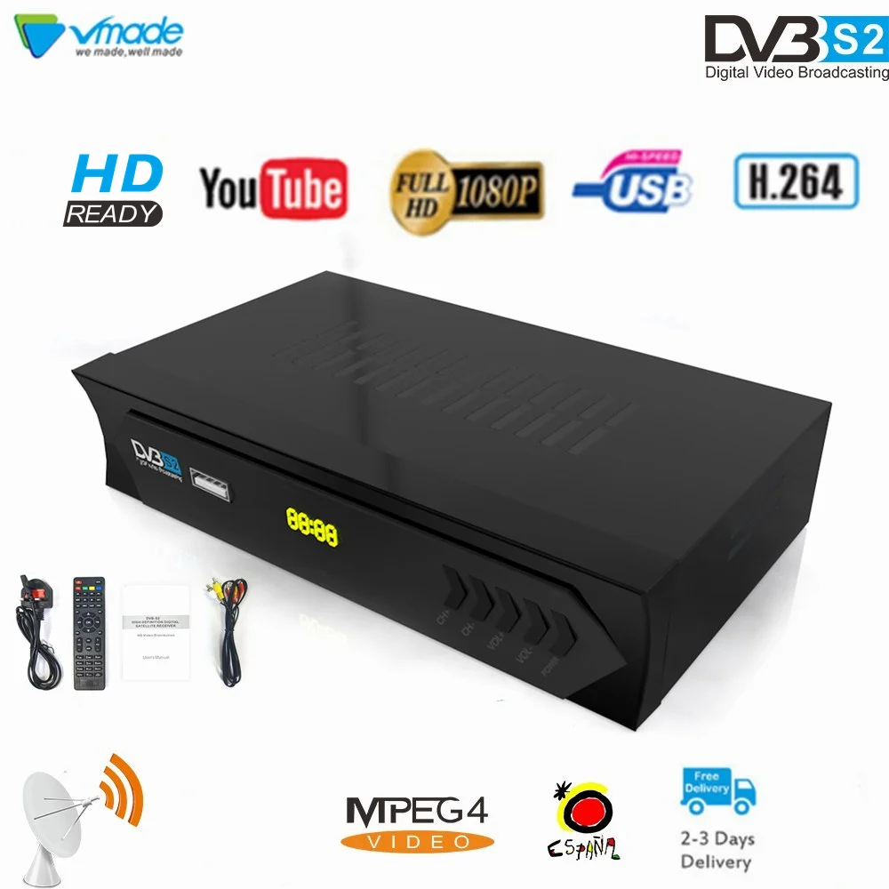 ТВ приставка Vmade Mini DVB S2 Full HD 1080P H.264 S цифровой спутниковый ресивер Поддержка Bisskey