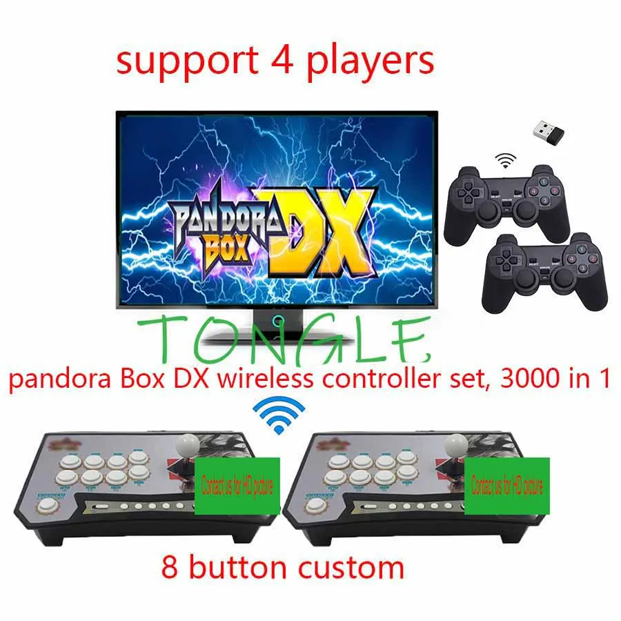 

2020 Pandora Box DX 3000 в 1 4 игрока беспроводной набор для экономии прогресса игры 3P 4 P игра может добавить 5000 игр Поддержка 3D tekken