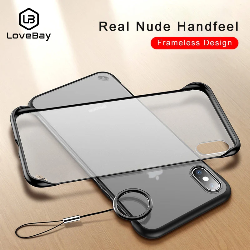 Lovebay чехол для телефона для iPhone 11, 6, 6 S, 7, 8 Plus, X, XR, XS Max, роскошное Безрамное кольцо, дизайн, скраб, Жесткий ПК для iPhone 11Pro Max, чехол