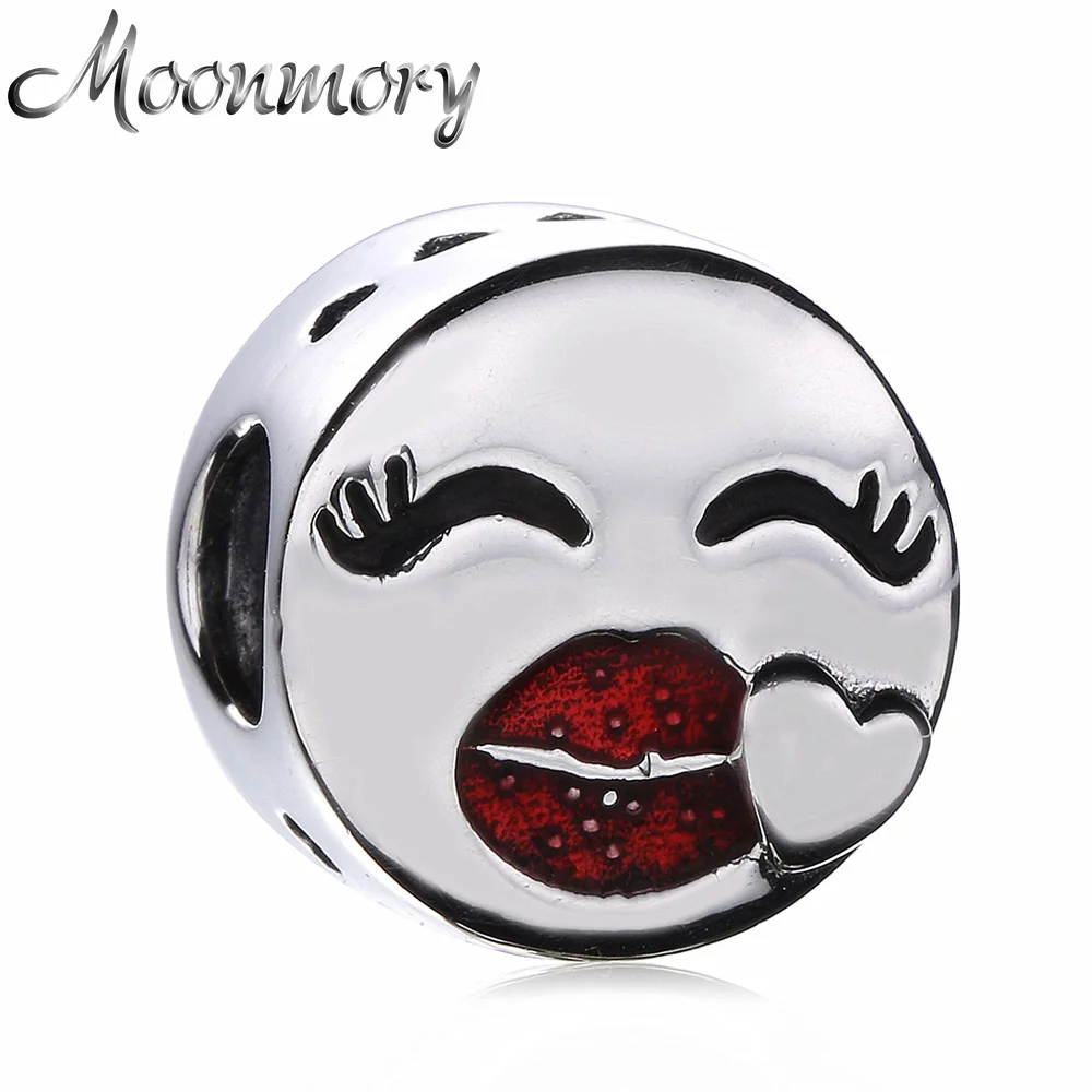 Moonmory реальные 925 пробы серебро нижнее белье красного цвета со смайликом шарма