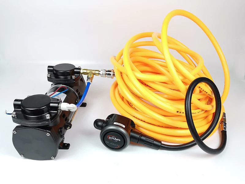 DP35B 12v 160w безмасляный Электрический диафрагменный компрессор насос для третьей легких Serface кальян Дайвинг Системы со шлангом регулятор