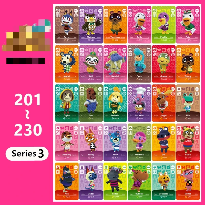 

Animal Croxxing 201~230 Series 3 Animal Card Of Amxxbo NFC Tag Ntag215 Card For Switch NS Game 2020 New Data Setting