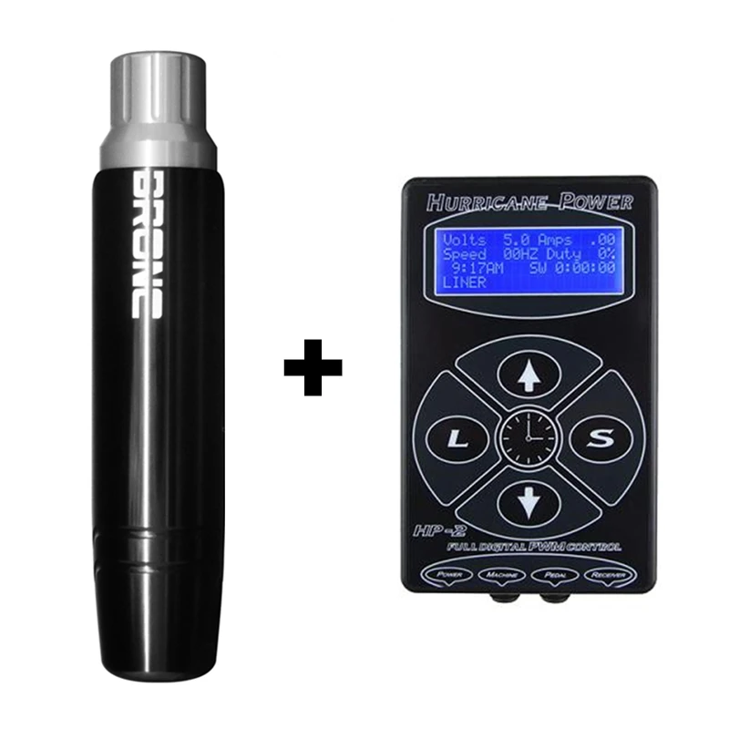Профессиональные татуировки Kit включают в себя Колибри Bronc V5 Ротари Машина ручка