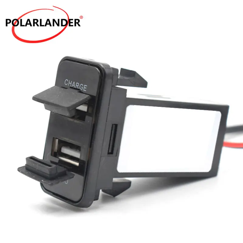 Автомобильное зарядное устройство с двумя usb портами для Nissan/Toyota/Honda/Mitsubishi/Mazda 5V