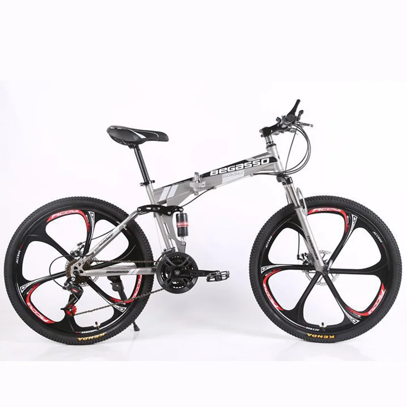 24/26 дюймов горный велосипед складной шесть ножей колеса двойной амортизатор для