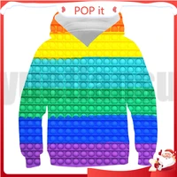 3d print anime oversized pullover rainbow bubble hoodies kids streetwear children tops pop fidget unisex sweatshirt teenager