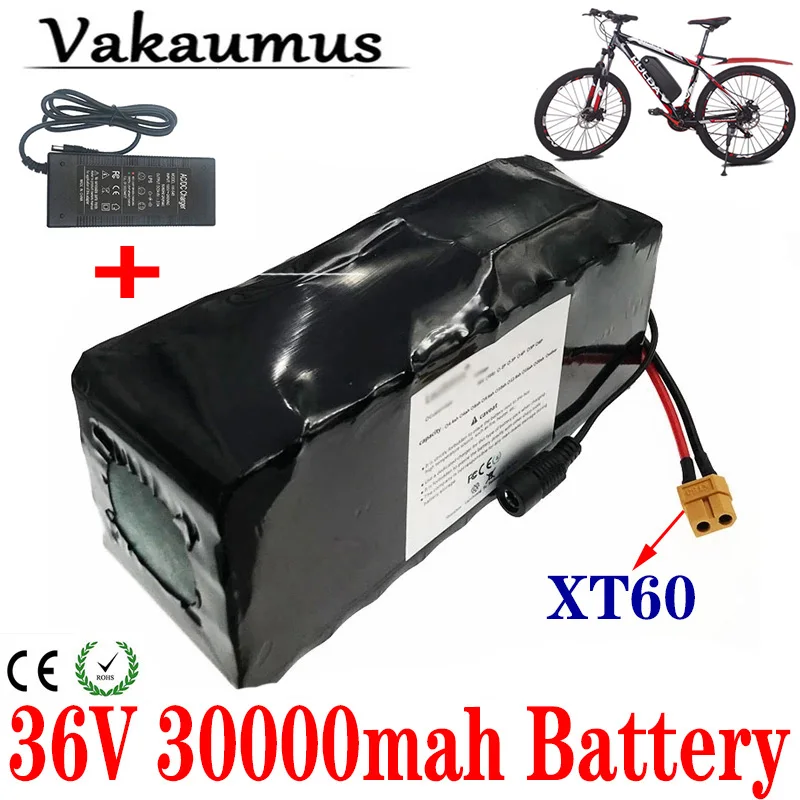 

Литиевая батарея 36 В для электромобиля 30 Ач 18650 10S 4P, литиевая батарея с разъемом BMS XT60 15 А 42 в для 250 Вт 350 Вт 500 Вт MOT