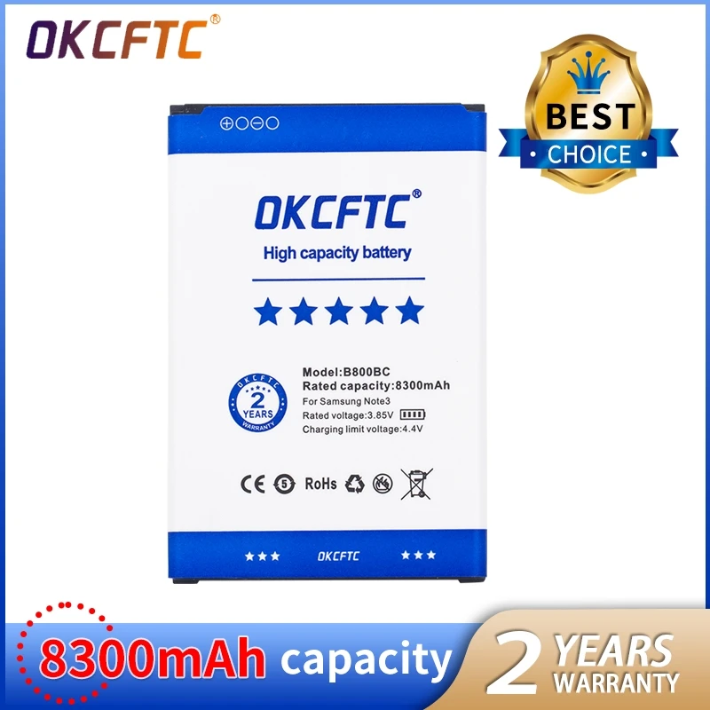 

OKCFTC 8300mAh B800BC Battery for Samsung Galaxy Note 3 III note3 N9000 N9005 N900A N900 N9002 N9008 N9009 N9006 N9008S N900T/P