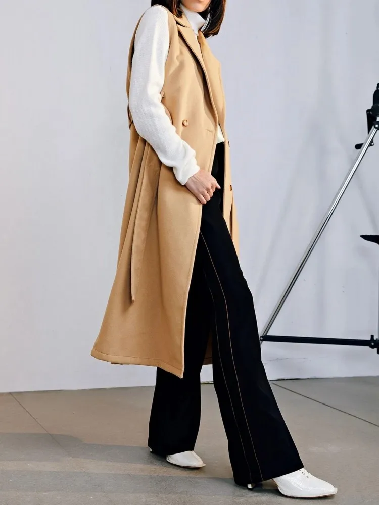 Ранняя зима имитация кашемира женский жилет 2021 новый элегантный двубортный