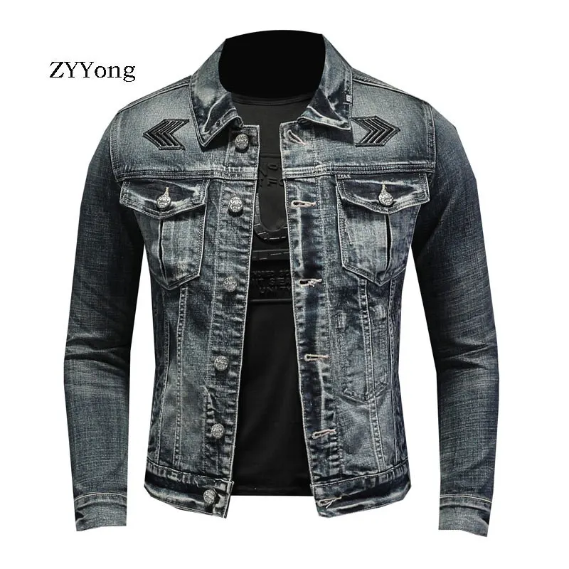 Spring Military Bomber Pilot Blue Denim Jacket Men Jeans Coats Motorcycle Casual Outwear Clothing Overcoat Outwear Ropa Hombre