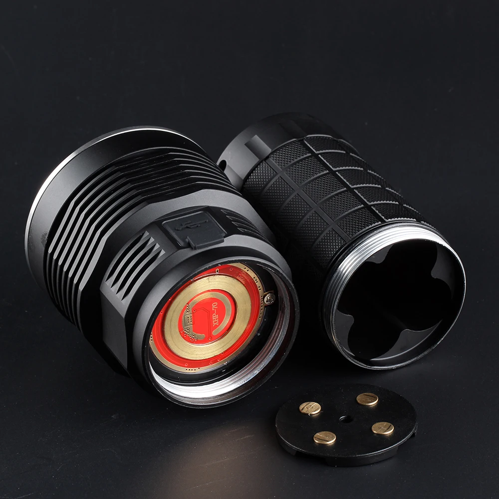 구매 호송 4X18A 크리 XHP70.2 LED 손전등 사냥 하이킹 Linterna LED 토치 플래시 라이트, 18650 랜턴 작업 조명 검색 램프
