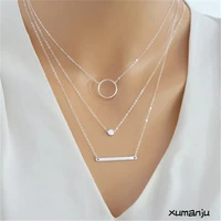 necklaces jewelry personality alloy necklace simple geometric circle pendant necklace fashion versatile necklace female party