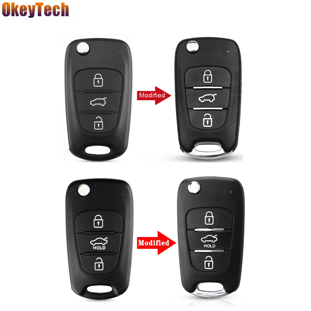 OkeyTech 3 кнопки дистанционного ключа автомобиля в виде ракушки для Hyundai Avante I30 IX35 Kia K2