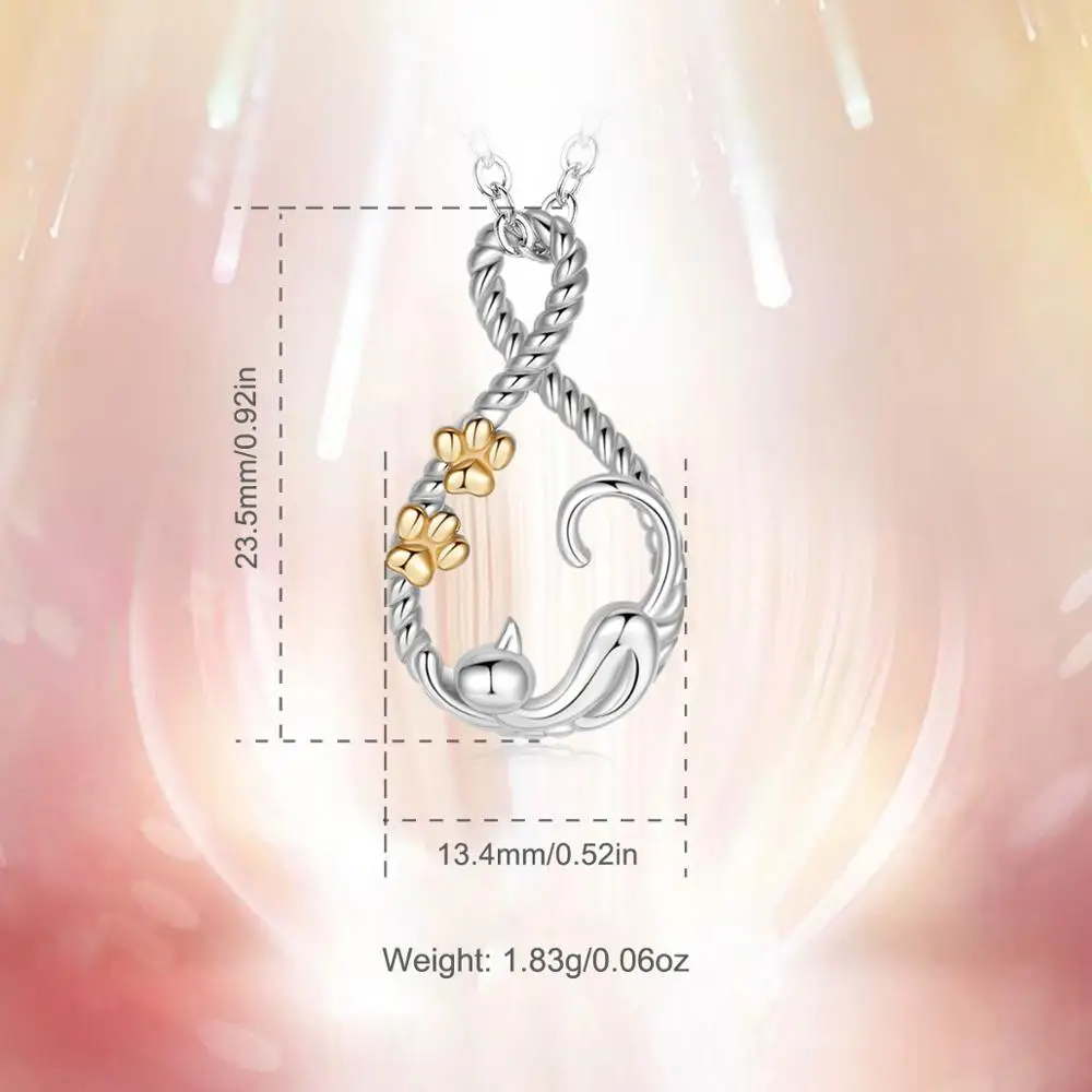 Юдора стерлингового серебра спальный подвеской в виде кота со стразами золотые