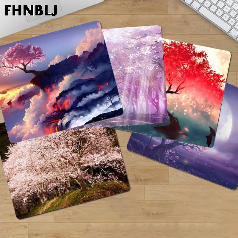 

FHNBLJ Cool New Cherry Blossom Flower Gamer Speed Mice Retail Small Rubber Mousepad Top Selling Wholesale Gaming Pad mouse