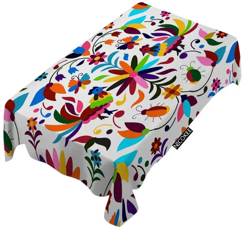 Мексиканский Отоми Стиль с цветочным рисунком в стиле Бохо Красочные Птицы