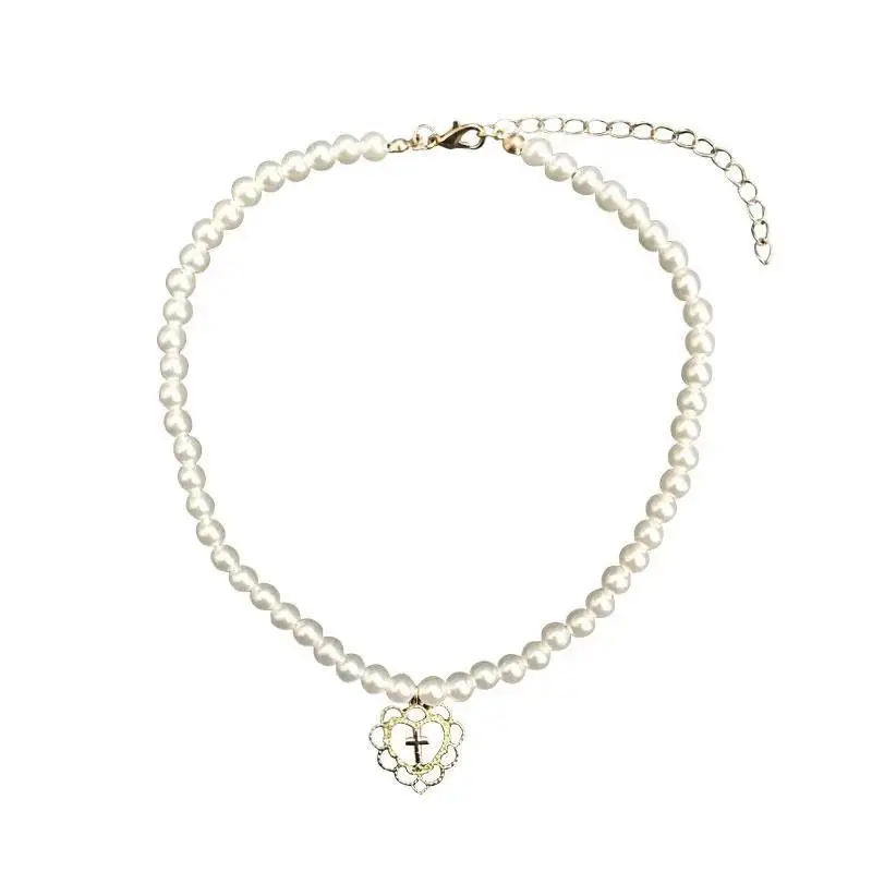 Японская и южнокорейская Мода для отдыха простая короткая жемчужная сетка