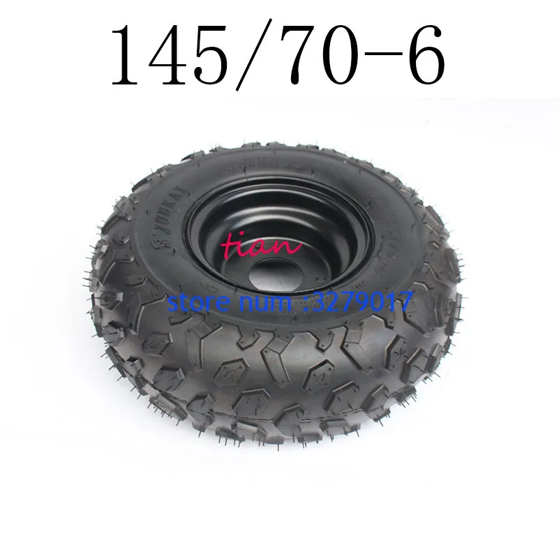 

Hot Sale Good Quality 6 Inch ATV Wheels 145/70-6 Tire Tyre for 6 Inch Iron Wheel Rims Fits Go Kart Buggie Atv Quad