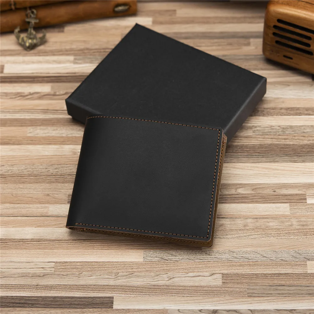 

Wallet Men High Quality Male Folding Wallets Card Convenient Genuine Leather Give Best Gifts for Father Personalized Logo