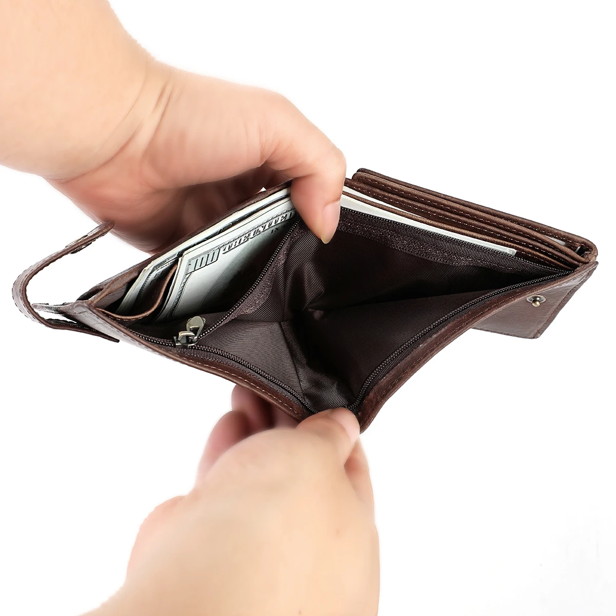 Мужской винтажный кошелек короткие кошельки из натуральной кожи