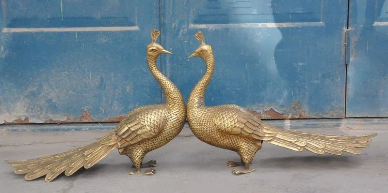 

Рождественское огромное китайское бронзовое якорное животное 35 дюймов, азиатская Африка, дикий лев, зверь, пара, Хэллоуин