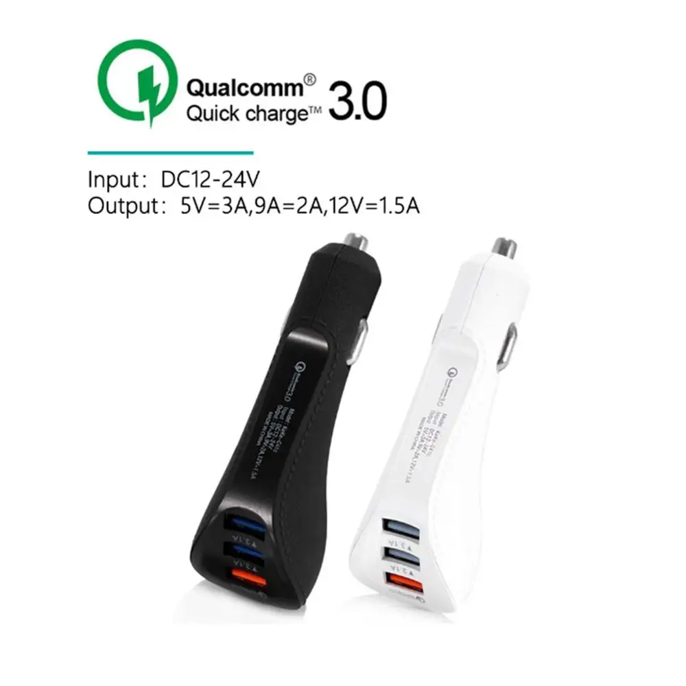 Быстрое зарядное устройство QC 3 0 А универсальное автомобильное для мобильного