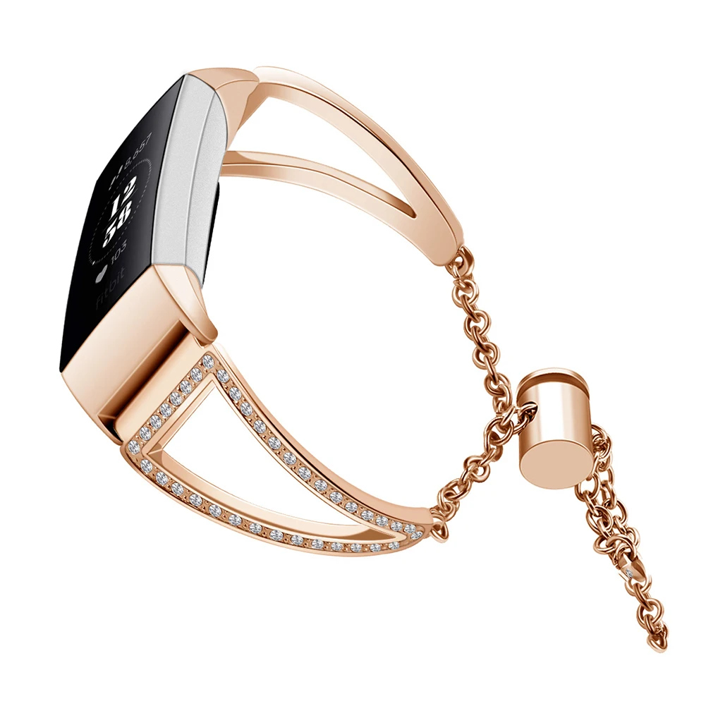 

Easy Install Zinc Alloy Watchband Adjustable Decoration Rustproof Smart Watch Rhinestone Replacement Strap 3