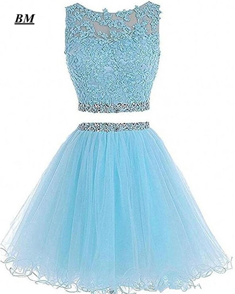 2021 короткие платья для встречи выпускников из двух частей с бисером Выпускной