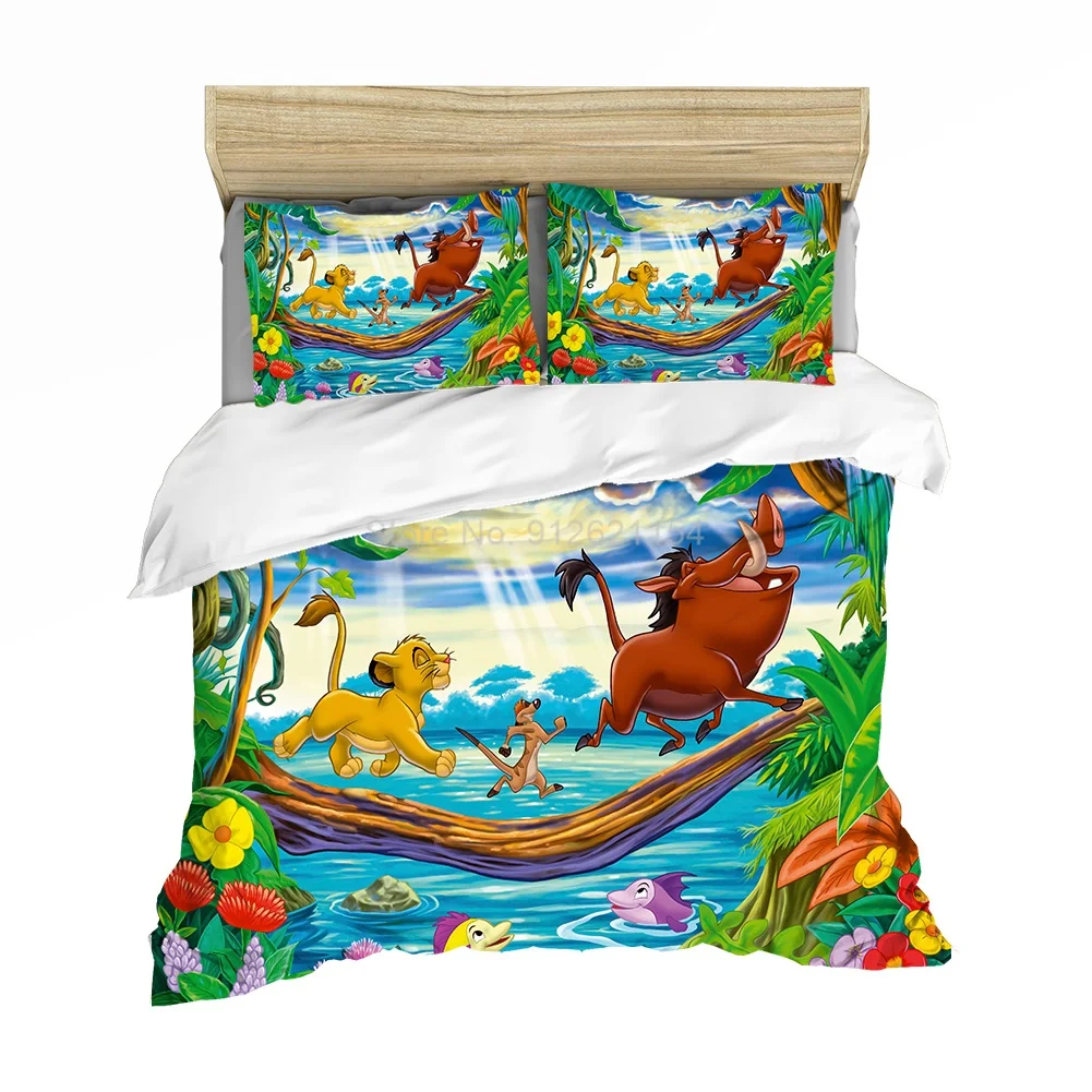 

Disney Simba Lion King Nala and Pumbaa Pig Bedding Set Duvet Cover Pillowsham Housse de couette Children Bedclothes for Kids Bed