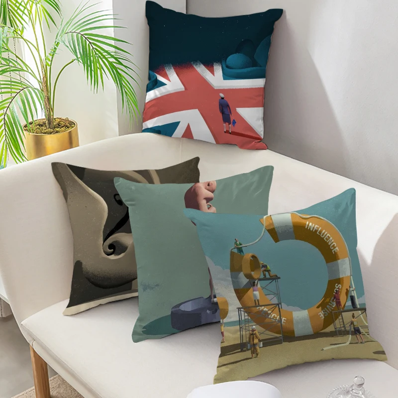 

Abstract Decorative Pillow Cases Hot Air Balloon Print Throw Pillows For Living Room Bedroom Sofa Chair Cushion Cover Cojines