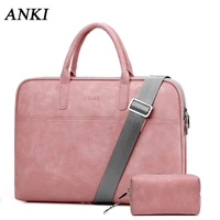 pu waterproof shoulder laptop bags briefcase 15 6 16 17 3 inch handbag for macbook air 13 case 13 3 14 15 17 fashion women bag