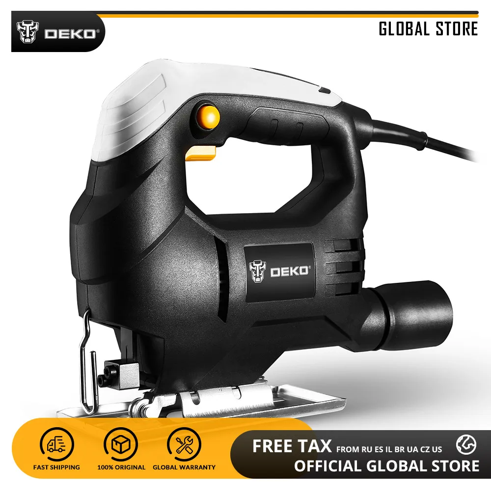 Лобзик DEKO DKSS02 350 Вт, удобная электрическая пила с непрерывным режимом, 1 лезвие, шестигранный ключ, 2 карбоновые щетки, электроинструменты