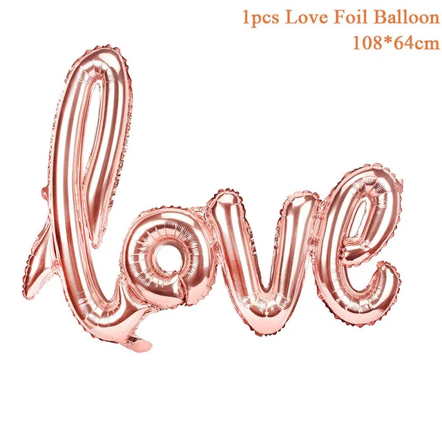 1PC Love FoilBalloon 16 шт Розовый Золотой воздушный шар "Конфетти" детский душ девочка баллон гелия балоны DIY любовь свадьба день рождения шары украшения шары - Цвет: 1PC Love FoilBalloon