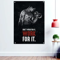 dont wish for it work for it workout motivational poster wallpaper hanging paintings yoga bodybuilding flag banner gym decor