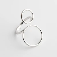 japan and south korea wind new s925 sterling silver ring girl personality fashion plain silver jewelry circle shape line ring