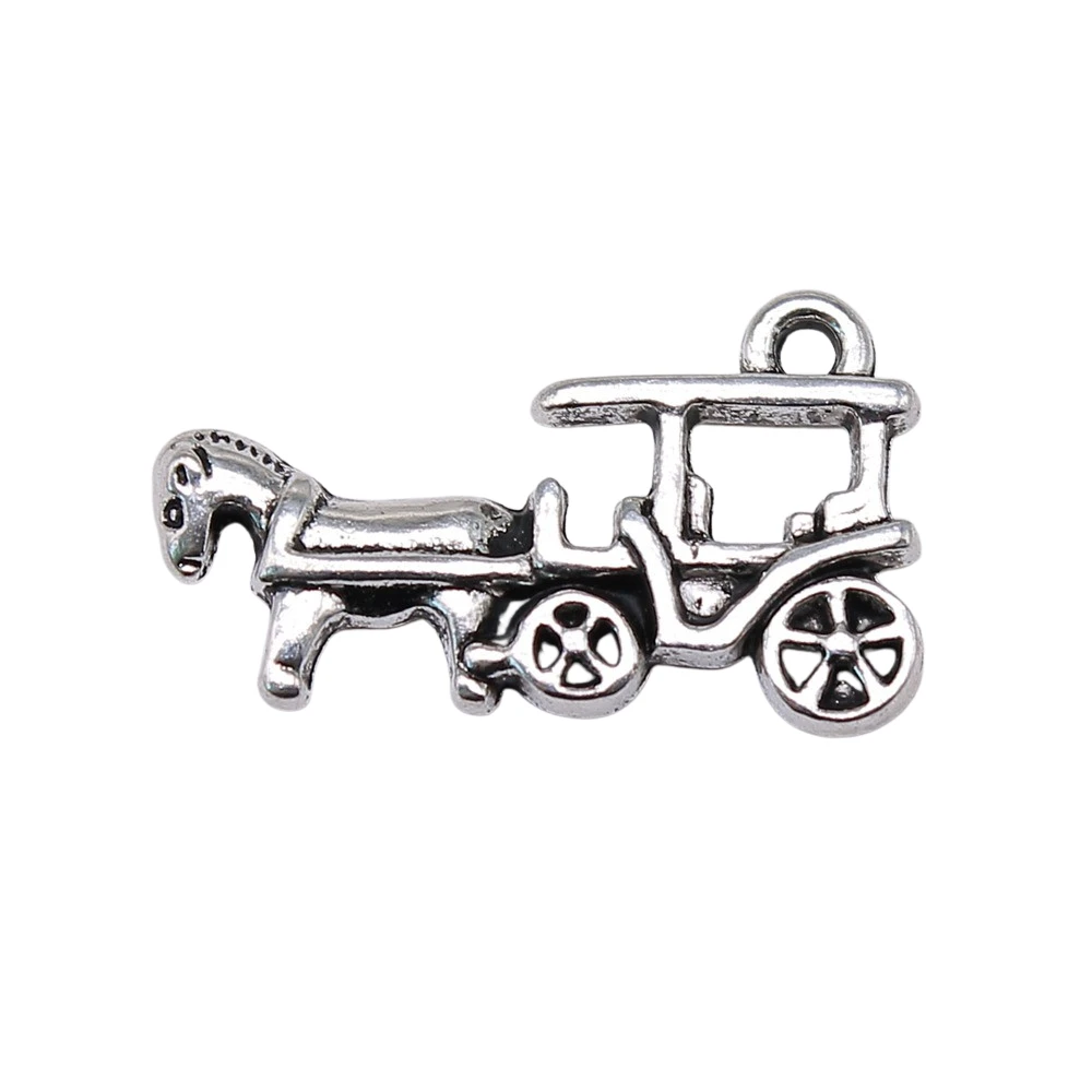 

WYSIWYG 10pcs 14x23mm Carriage Pendant Charms Antique Silver Color For Jewelry Making Zinc Alloy Jewelry Findings