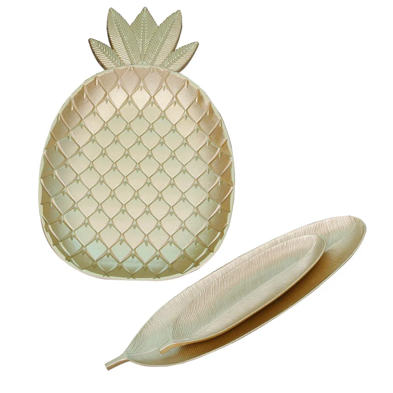 1 шт. лоток для закусок INS в скандинавском стиле золотой поднос лист ананаса форма