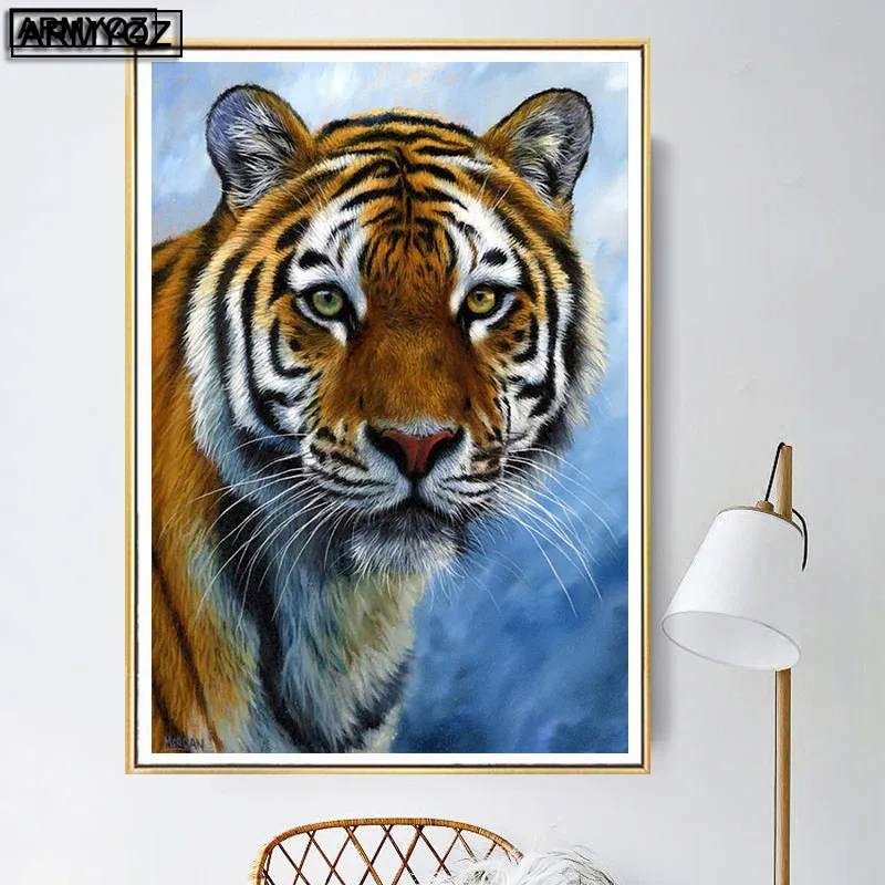 

Full Drill Square Diamond Painting Tiger Animal 3D Diamond Embroidery Cross Stitch Home Decoration