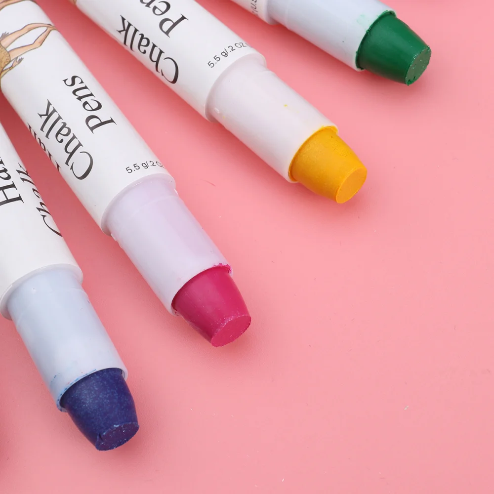 

6Pcs Colorful Hair Chalk Set Blendable Hair Color Pens Temporary Hair Chalks with 6 Different Colors Suitable for Adolescent